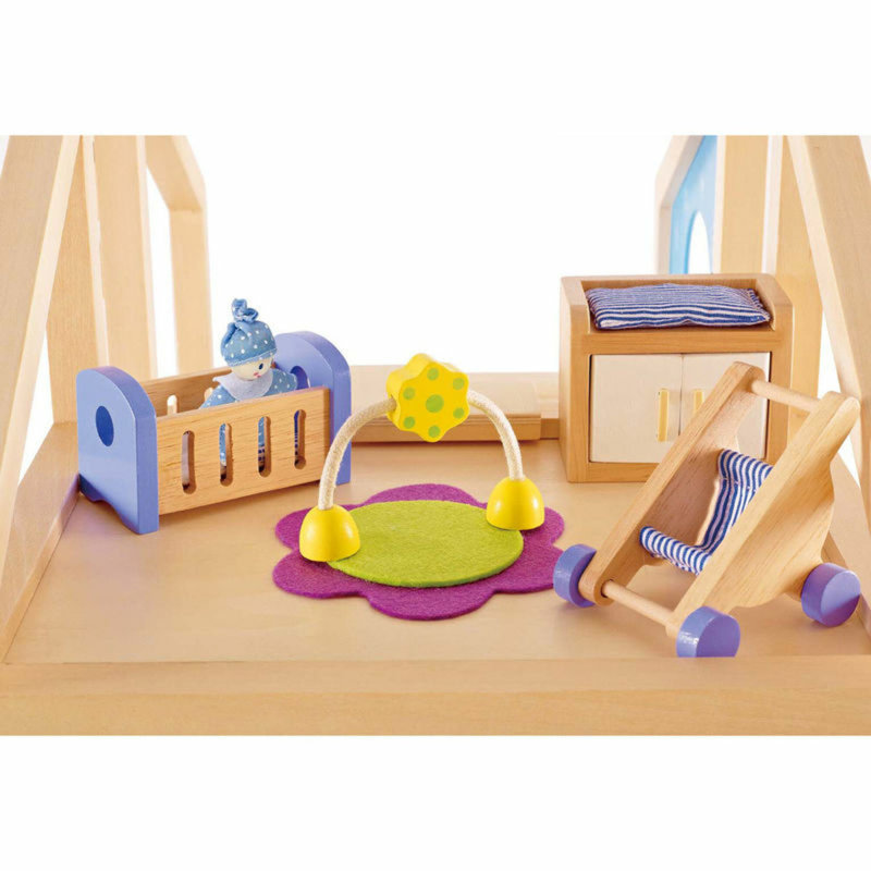 Ensemble de chambre de bébé en bois Hape - Accessoires de maison de poupée en bois échelle 1/12