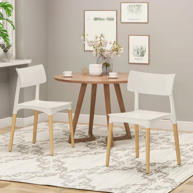 Chaise de salle à manger en plastique (ensemble de 2)