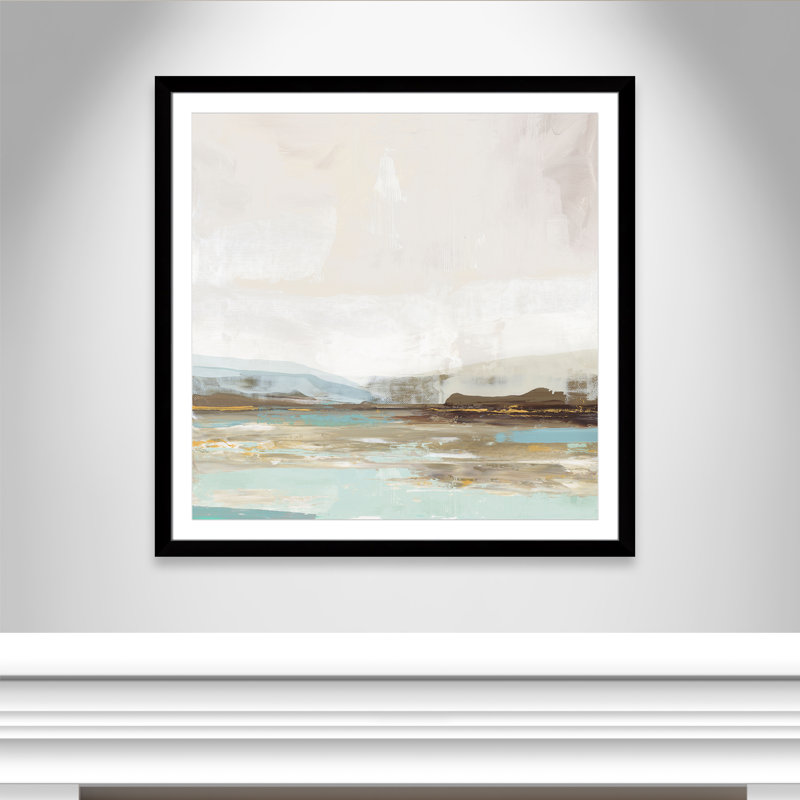 «Vibrance of Blue Print» par Allison Pearce, Cadre noir, H 42,5 po x l 42,5 po