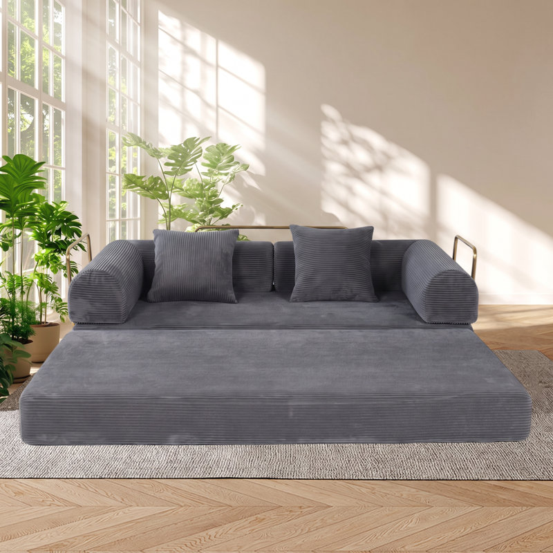 L 74,8 po x P 37,01 po x H 24,8 po Canapé-lit convertible en microfibre