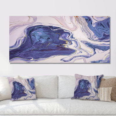 Marbre luxueux mauve fluide II, impression sur toile