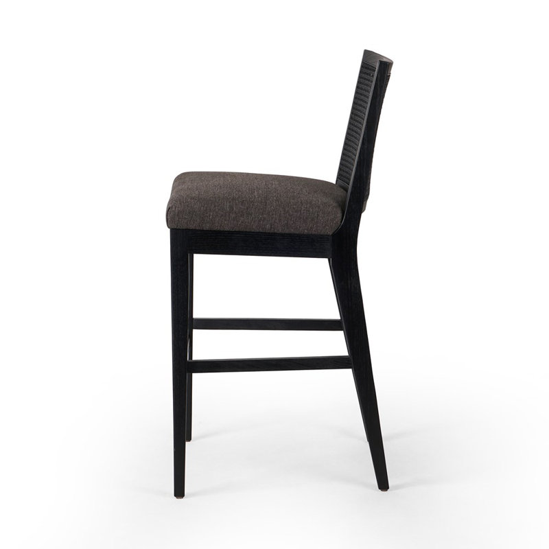 Antonia Cane Armless Counter & Bar Stool, Bar Stool (31" Seat Height), Natural/Black