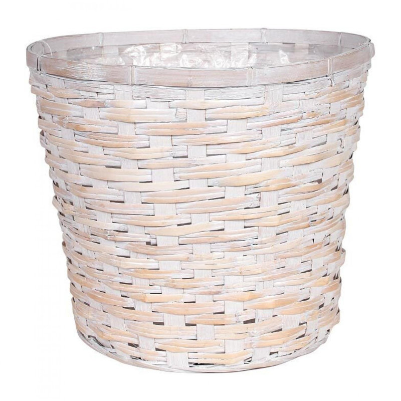 Pot à fleurs tissé, Blanc, H 12,5 po x l 12,5 po x P 10,5 po