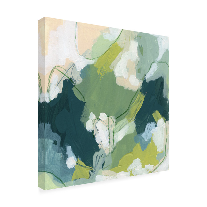 «Emerald Storm IV» par June Erica Vess - peinture sur toile tendue, H 35 po x l 35 po x p 2 po