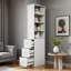 Grande armoire de rangement moderne 70,87 po avec 3 tiroirs latéraux, une bibliothèque en bois à 4 niveaux pour le salon, le bureau personnel et la salle à manger