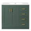 36 po, meuble-lavabo de salle de bain 36 po, lavabo sous comptoir en céramique, bois massif et fabrication, trois tiroirs pour une utilisation quotidienne, rangement dissimulé, mouvement à tiroir lisse esthétique moderne, armoire polyvalente,-379169637