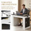 Bureau cannelé moderne de 55 po - Organisation verticale et puissance intégrée pour votre studio de création compact-120023746