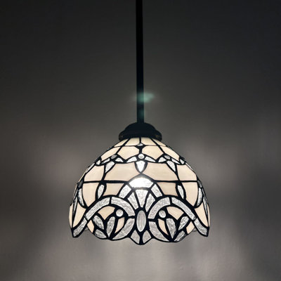 Mini ampoules suspendues Simonson Tiffany en verre coloré de style baroque à DEL blanc de l 8 po x P 8 po x H 60 po