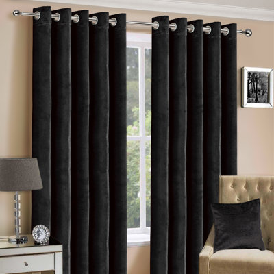 Hollange Crushed Velvet Eyelet Windows Panel Curtains