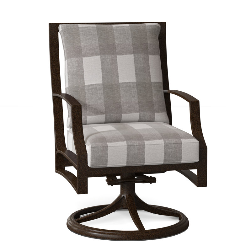 Seal Cove Outdoor Dining Armchair, Pewter Finish, Pique Gravel Sunbrella®
