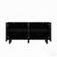 Buffet 59 po, 4 portes Sunburst, crédence moderne pour salle à manger - noir