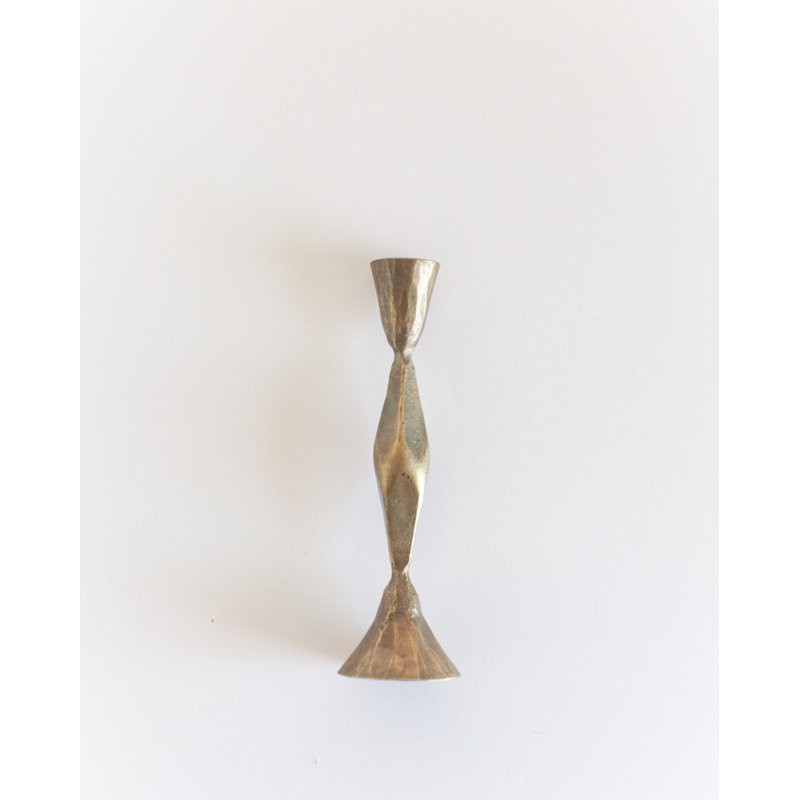 S/2 Low Diamond Candlestand - Brass finsih, 7.5, Gold