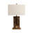 Everly Quinn 26X16" Rectangle Marble Lamp With Antique Brass, Brown
