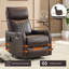 Fauteuil inclinable manuel brun en similicuir chauffant avec fauteuil à bascule et pivotant pour le salon-915639683