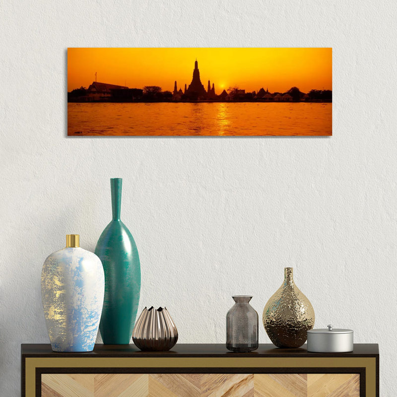 Sunset's Glow - Wrapped Canvas Panoramic Print, 30.48 cm H x 91.44 cm W x 1.91 cm D