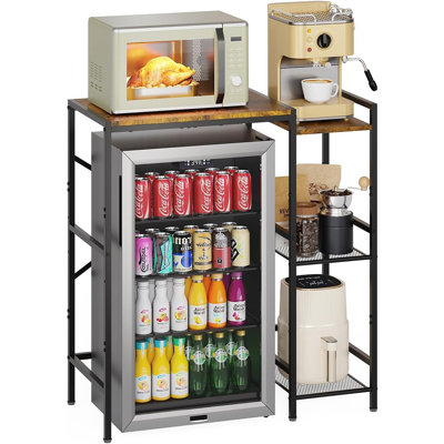 “Adjustable Multi-Purpose Storage Rack – Use As Wine Cabinet, Microwave Stand, Coffee Bar, TV Stand, Baker’S Rack, Or Beverage Refrigerator Table – Perfect For Dorms & Apartments”