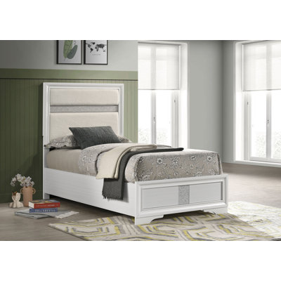 Liesta 54-inch Upholstered Twin Panel Bed White