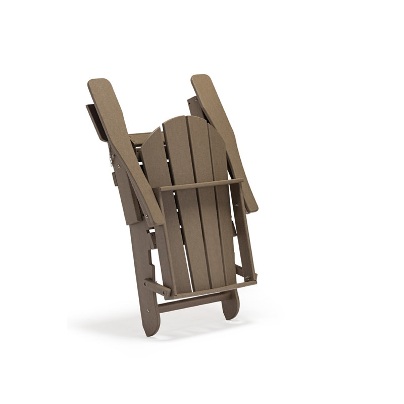 Benefiel Foldable Outdoor Adirondack Chair, Weathered Wood