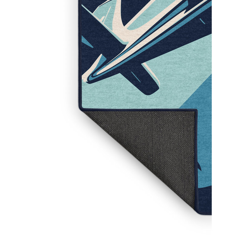 Tapis gris doux et moelleux en hydravion Gidley, 7 x 10
