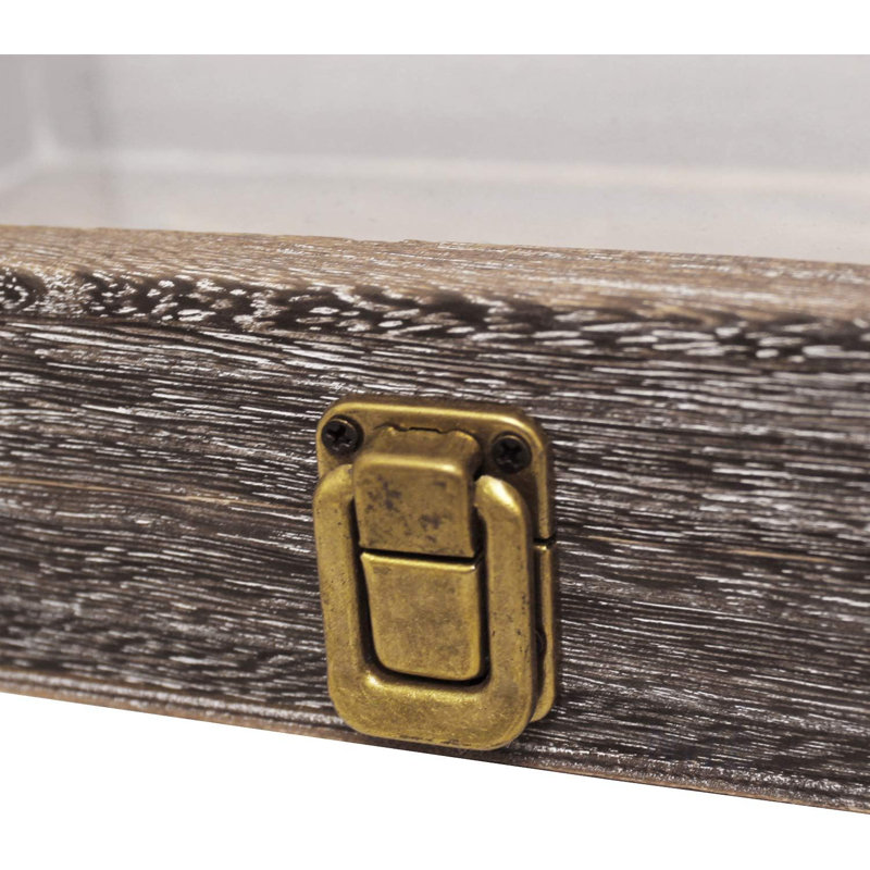 Boîte à bijoux en verre, Bois brun foncé