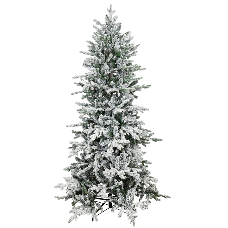 Arbre de Noël artificiel d'intérieur non éclairé enneigé avec support en métal et branches articulées - 6 pi