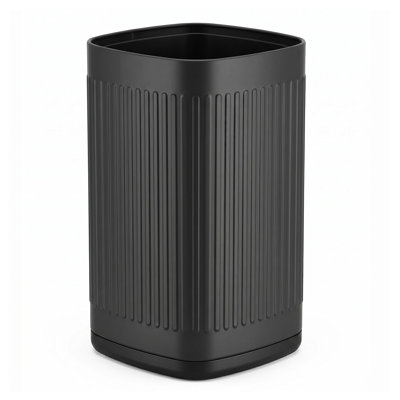 Poubelle de salle de bain en métal, 2,6 gallons/10 litres, noire | Boîtier en métal, étanche, robuste et résistant aux chocs, ouverture sur le dessus, base antidérapante, pour chambre, salon, bureau, salle de bain