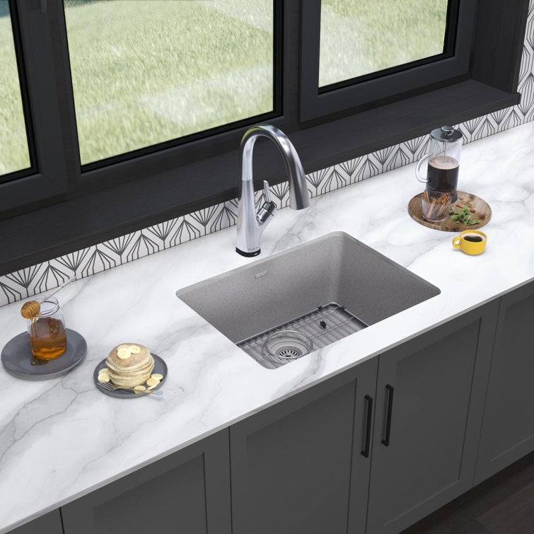 24-5/8" x 18-1/2" x 9-1/2" Undermount Kitchen Sink with Faucet