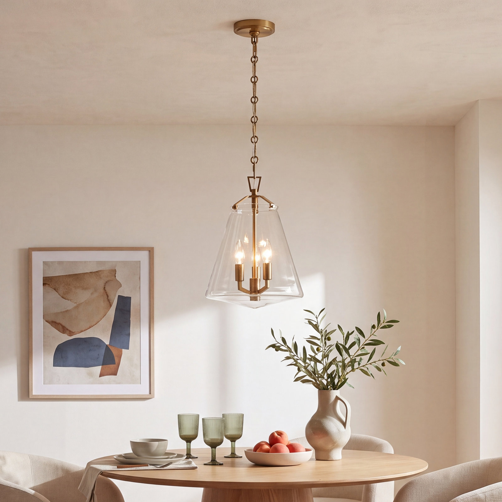 3 - Light Metal Dimmable Bell Chandelier