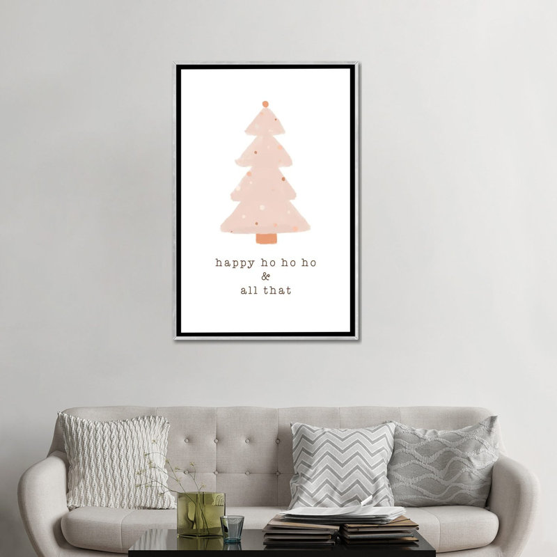 « Happy Ho Ho Ho » par Orara studio, reproduction d’art, Pas de tapis, H 48 po x l 32 po x P 1,5 po, Toile avec cadre argenté