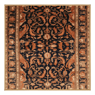 Machine Washable Persian Brown Area Rug