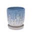 Ensemble de pots à fleurs en céramique faits à la main dégradé bleu et blanc (7,48 po x 8,07 po et 5,51 po x 6,1 po), pot de fleurs d'intérieur / extérieur pour orchidées, plantes grasses sur le rebord de la fenêtre, respirant avec trous de drainage-268251147