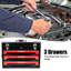 Boîte à outils portative 20 po 3 en acier avec outils, noir et rouge, usure, métal, plateau de rangement supérieur, poignée de transport, pour le garage, la maison, trousse d'outils de la zone de travail, noir et rouge, qualité de fabrication robuste, poignée de transport-713888326