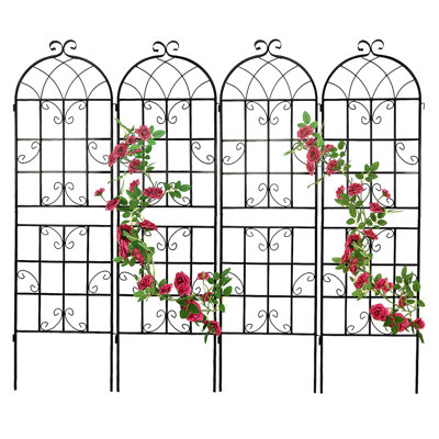 Wilmont 71 in. H x 80 in. W Iron Arched Trellis