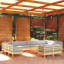  Ensemble de salon de jardin en bois de pin massif gris, tissu (100% polyester)-75397307-75397308