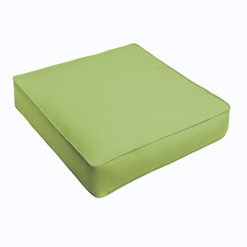 Indoor/Outdoor Seat Cushion, 23.5" W x 23" D, Poly Solid - Apple Green