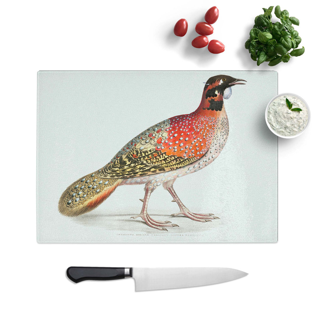 Tempered Glass Pennant's Horned Pheasant by John Edward Gray Chopping Board