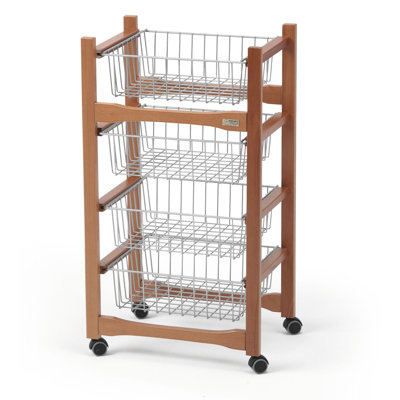 Overstreet Solid Wood Bar Cart