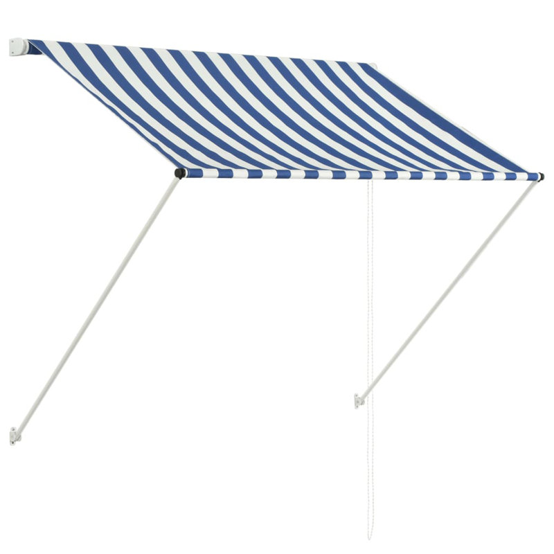 Dakota Fields 1.5cm W x 1.5cm D Blue/White Cover Retractable Patio Awning