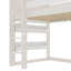 Lit mezzanine simple avec bibliothèque Design ludique pour enfants Structure en forme de maison avec glissières de sécurité de haute qualité, beige