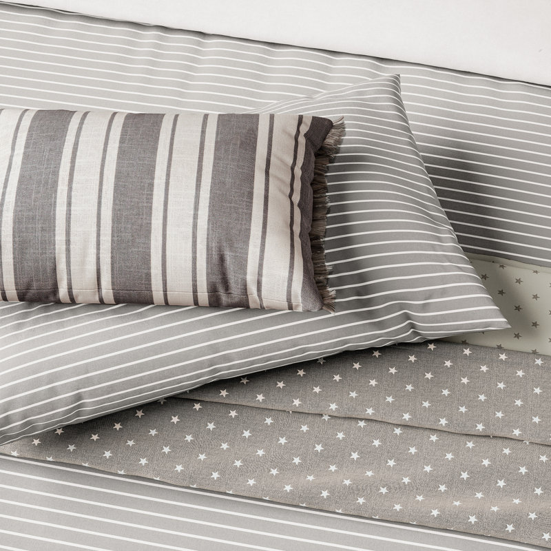 Breton Stripe Modern & Contemporary Duvet Cover Set, Blue/White, Kingsize - 2 Standard Pillowcases