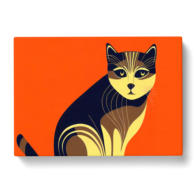 Cat Art Deco - Wrapped Canvas