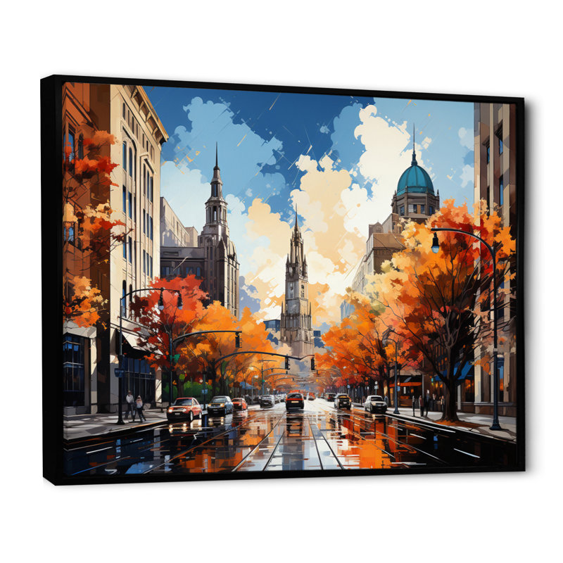 Boston Popart III sur impression sur toile, Cadre flottant noir, H 16 po x l 32 po x P 1 po