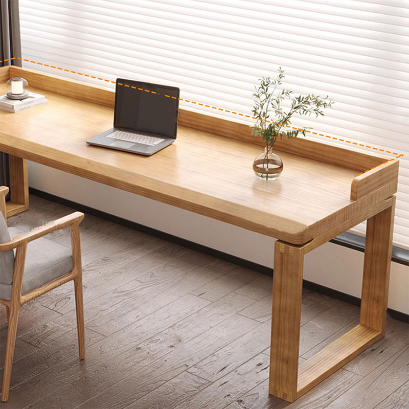 Bureau d'écriture Burlywood, Brun orangé, H 29,53 po x l 62,99 po x P 23,62 po 
