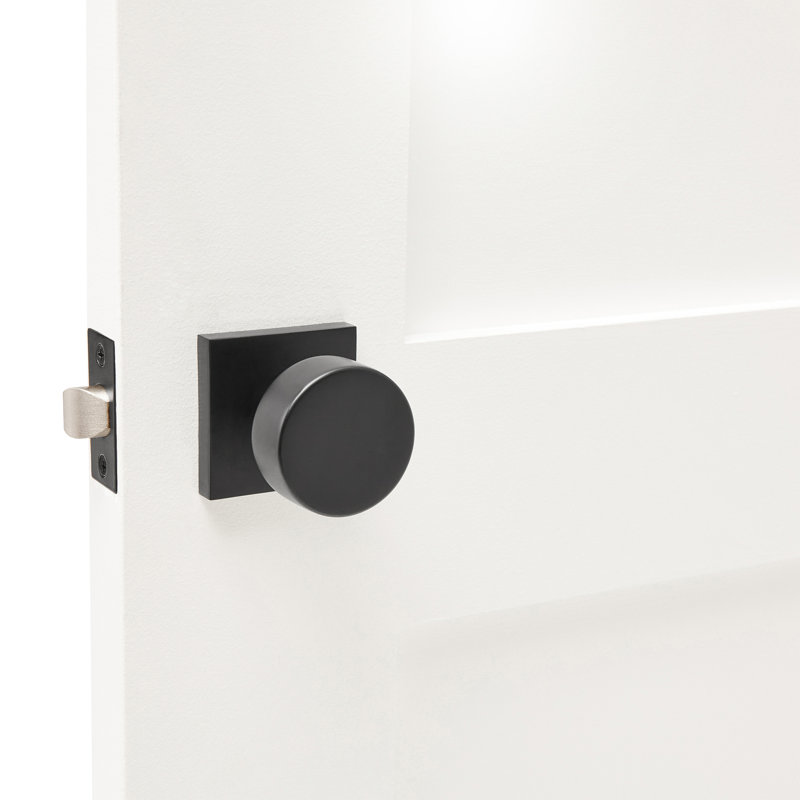 Bouton de porte Bali en métal noir mat, Factice simple