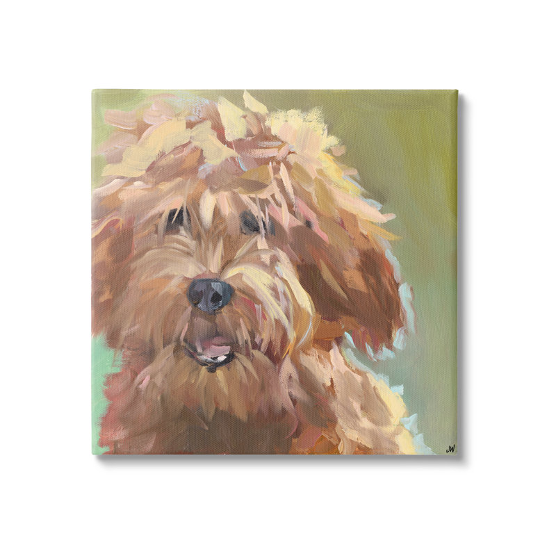 Peinture abstraite Goldendoodle par Jenny Westenhofer, H 30 po x l 30 po x P 1,5 po
