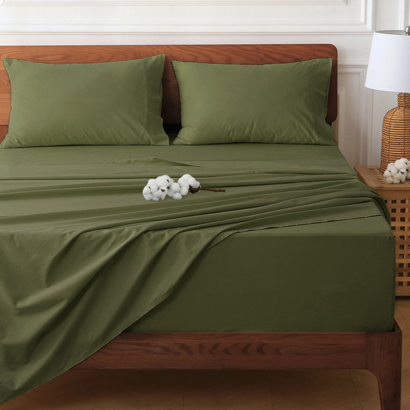 400 Thread Count 100% Cotton Extra Deep Pocket Sheet Set, Fits 18"-24" Mattresses, Queen Sheet Set with 4 additional pieces