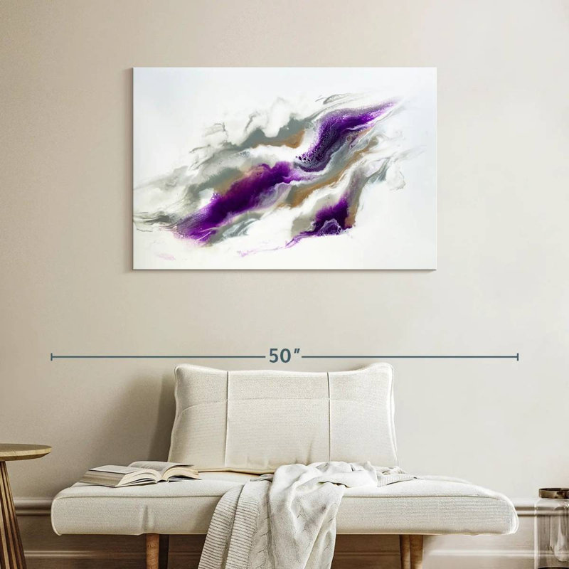 Gris Avery et ciel violet, H 26 po x l 39 po