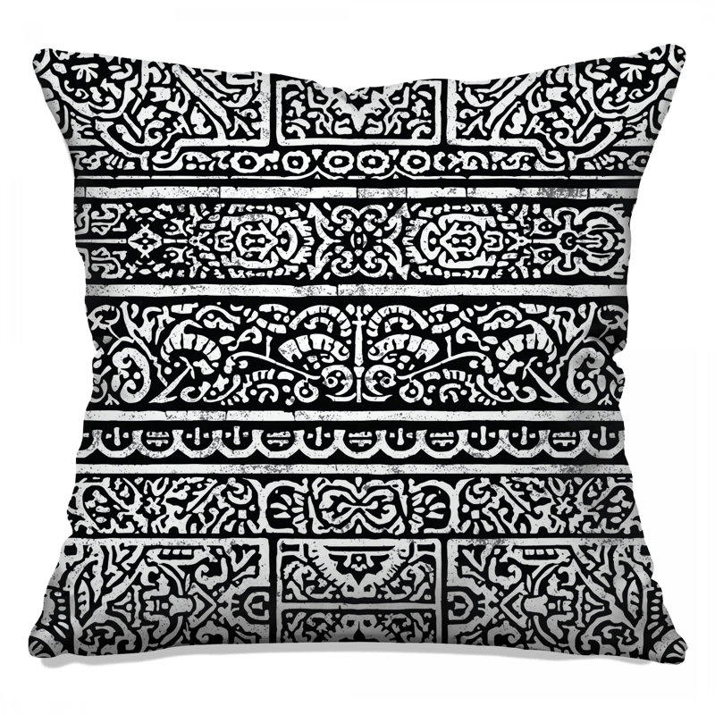 Coussins décoratifs noirs à double face, 14 X 14 pouces
