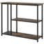 Console de 39 po, canapé moderne avec 2 tablettes de rangement, structure en acier, table d'entrée étroite pour le couloir, brun