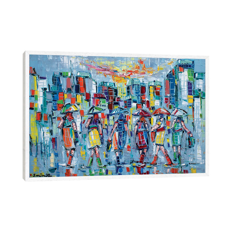 Bargainers 1 Piece Painting on Canvas, 45.72cm H x 66.04cm W x 3.81cm D, White Framed